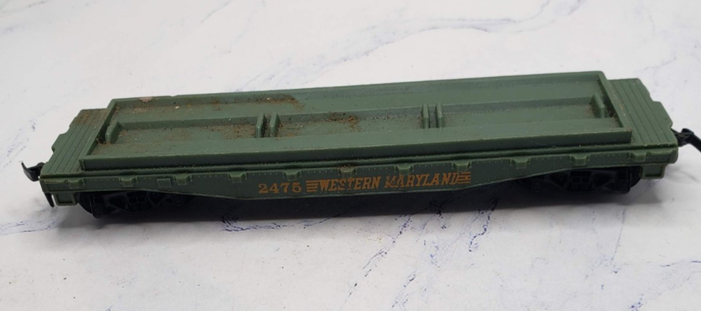 Tyco HO Scale Green Western Maryland 2475 Flat Car